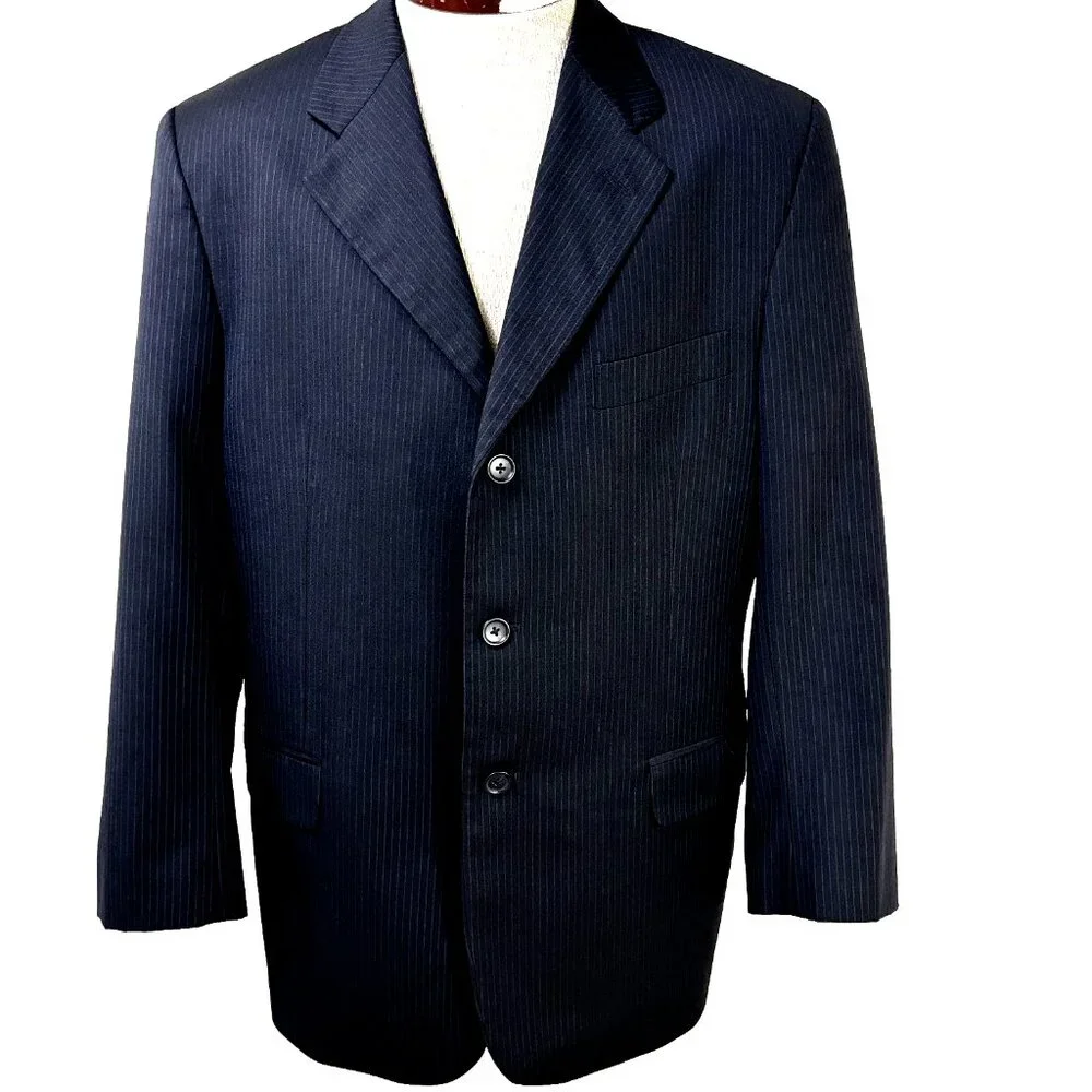 Pavone Sport Coat Lessona Superclass 120s Striped Blazer Sz 42S Wool Suit Jacket
